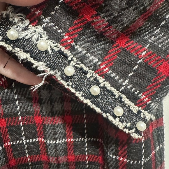 Desigual Women Crew Neck Short Sleeve Embellished A-Line Plaid Loverpool Dress S - Picture 3 of 7